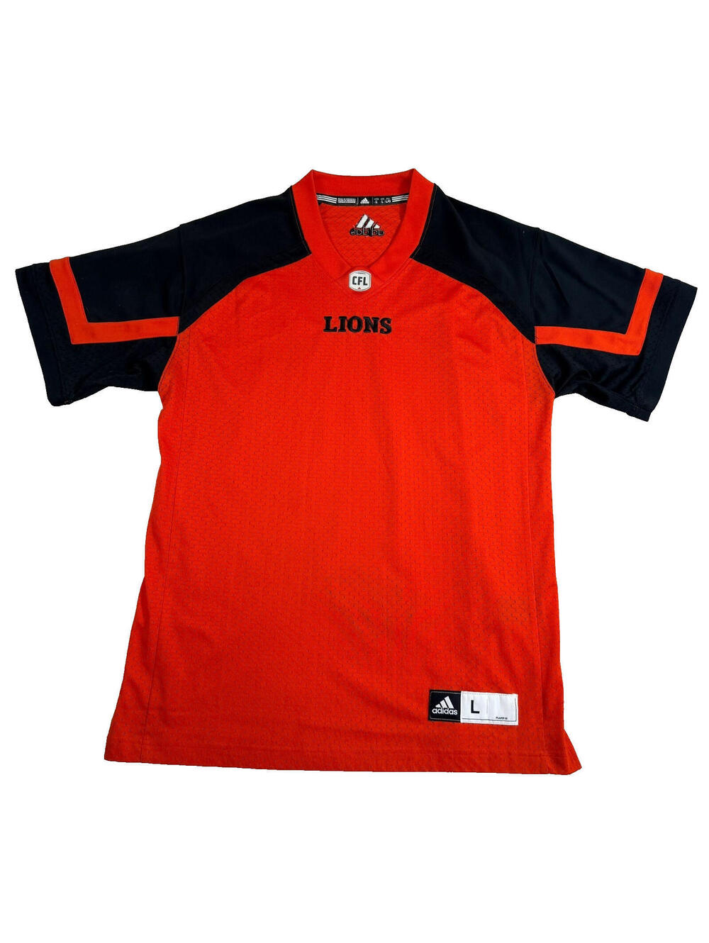 Adidas BC Lions CFL Jersey Mens Large Orange Black Player ID Practice Football S